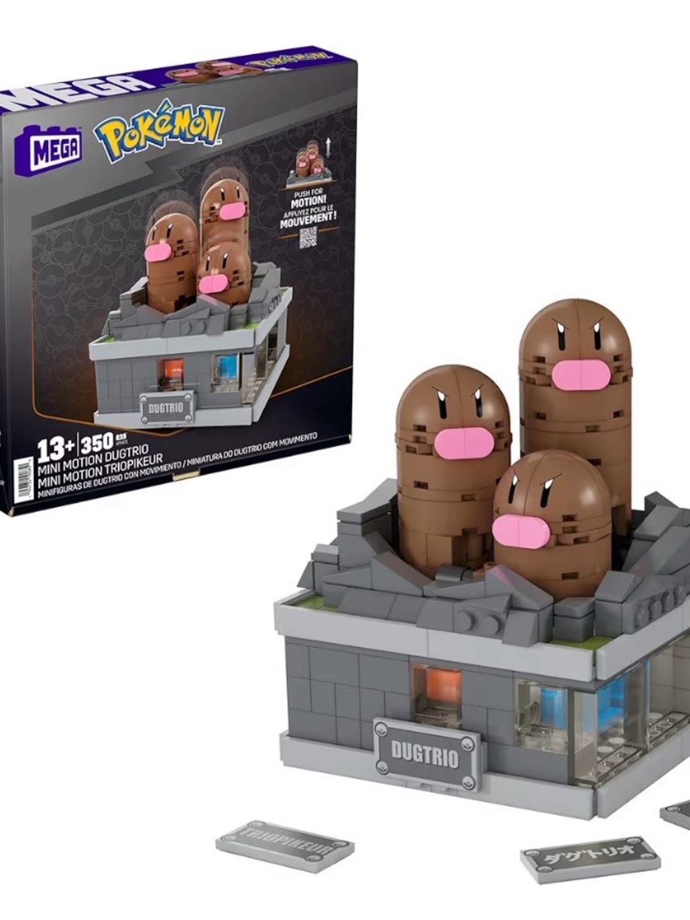 MEGA Pokémon Building Toys Set Mini Motion Dugtrio with 350 Pieces
